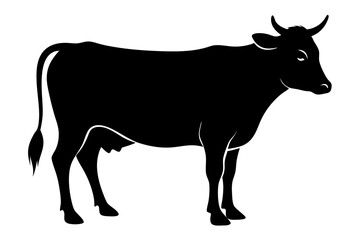 

cow silhouette, cow line art vector illustration, Collection of black cow design


