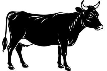 

cow silhouette, cow line art vector illustration, Collection of black cow design


