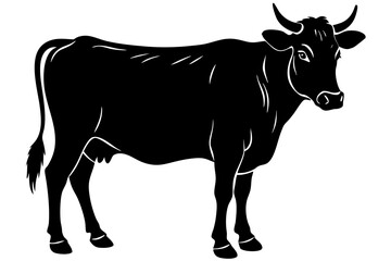 

cow silhouette, cow line art vector illustration, Collection of black cow design


