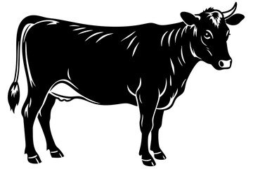

cow silhouette, cow line art vector illustration, Collection of black cow design


