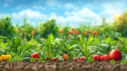 Freshly Grown Vegetables in a Garden Setting