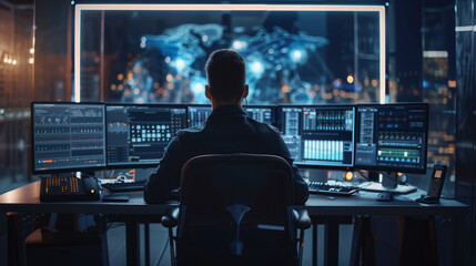 Fototapeta premium ethical hacker or cyber security expert working on computer 