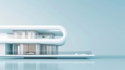 Futuristic architectural design, elegant decor, flat design illustration