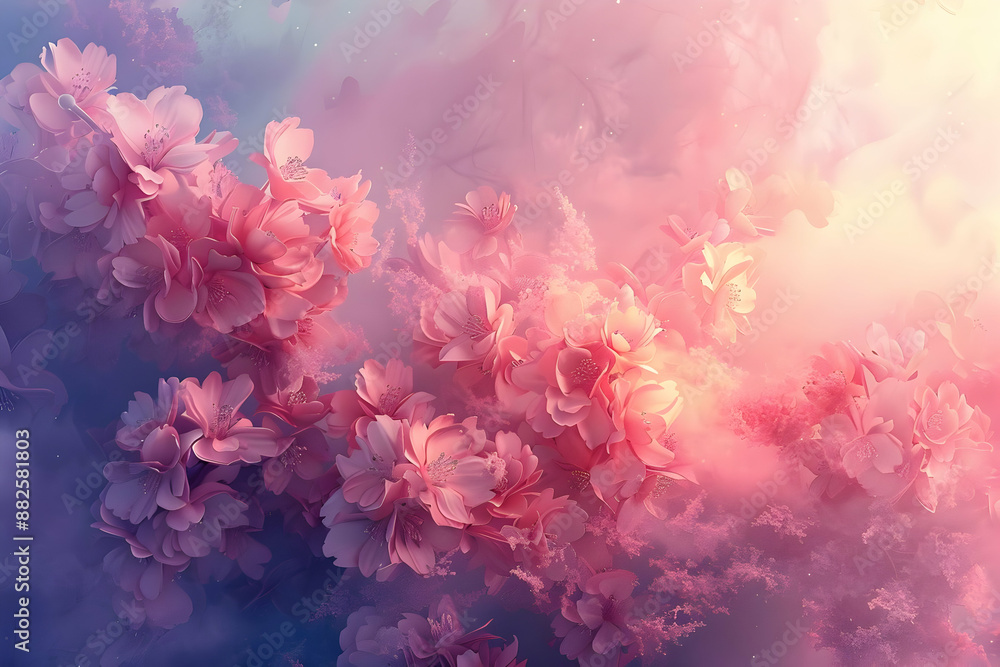 Poster Pink Flower Abstract Background