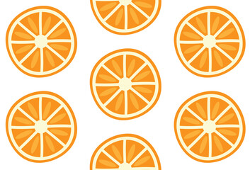 Orange fruit seamless pattern in minimalist style. Vector illustration.