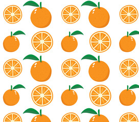 Orange fruit seamless pattern in minimalist style. Vector illustration.
