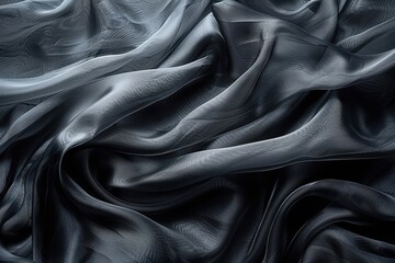 Fototapeta premium Creates a dramatic and mysterious atmosphere with a billowing black satin curtain.