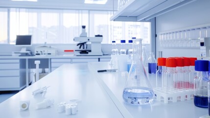 High-tech laboratory setup with specialized machinery and tools, cutting-edge devices and gear designed for scientific research and development