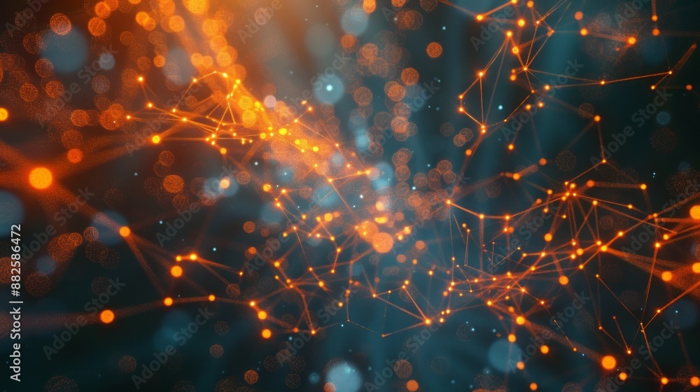 Aufkleber abstract technology background of interwoven wires and glowing particles, showcasing futuristic netw