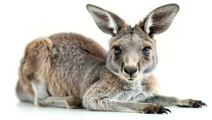 Fototapeta premium Curious Joey: Red Kangaroo Portrait