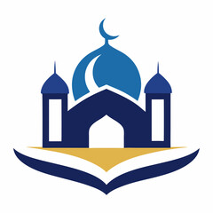 Modern Islamic school logo icon vector art illustration