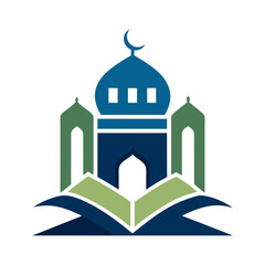 Modern Islamic school logo icon vector art illustration