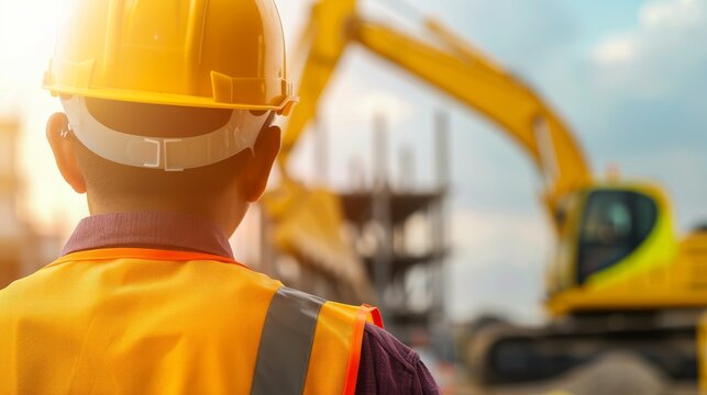Heavy machinery at an industrial site, technical operators ensuring smooth operation, showcasing the power and precision of commercial engineering