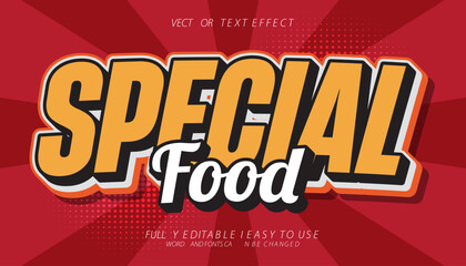 special food 3d editable vector text effect. trendy style text effect