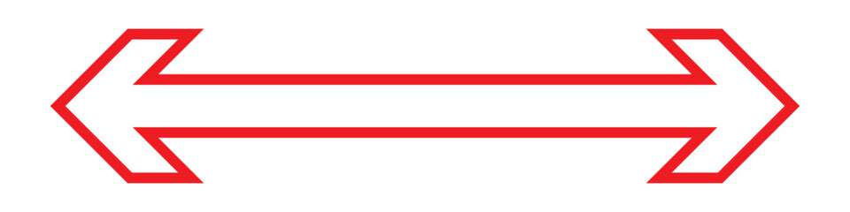 Thin long straight double arrow. Vector illustration.