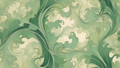 Clear Plain Shiny Warm Soft Vintage Bokeh Cloudy Wave Like Geometric Green Background or Texture