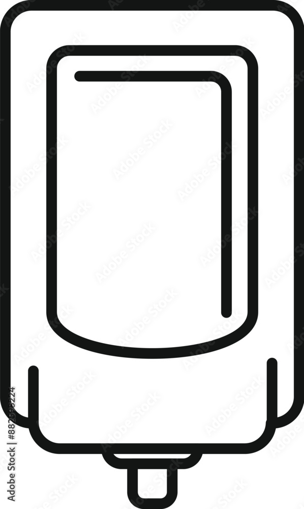 Poster simple black line art of a touchless automatic sensor soap dispenser