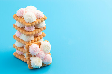Sweet Pink and White Marshmallow and Coconut Cookies