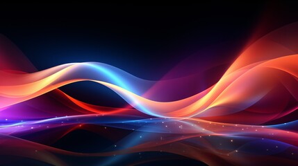 Naklejka premium Abstract digital visualization with flowing data streams and light effects