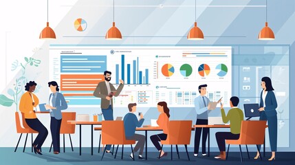 Data scientist explaining complex data findings to colleagues