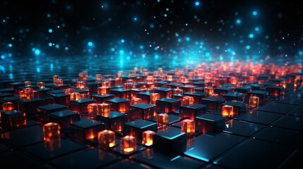 Obraz premium Abstract representation of data flow in a digital network