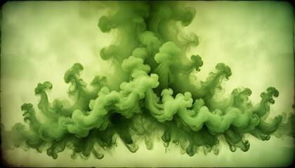 Clear Plain Shiny Warm Soft Vintage Bokeh Cloudy Wave Like Geometric Green Background or Texture