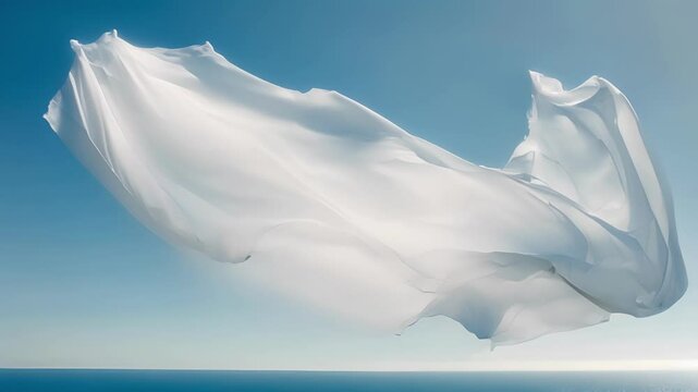 The light and airy fabric appears almost weightless as if it could easily take flight and soar over the ocean.