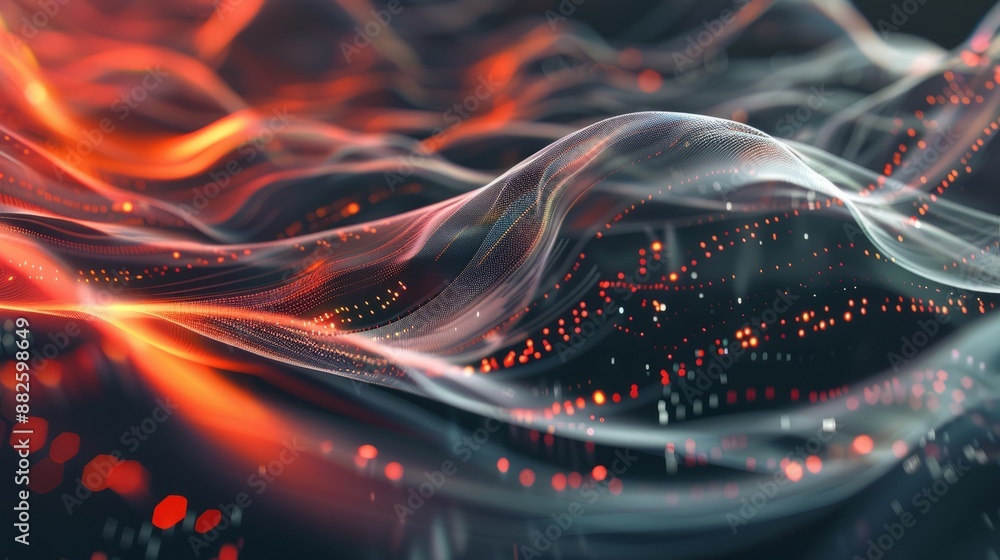 Aufkleber abstract futuristic digital technology background featuring 3d rendering, showcasing innovative virt