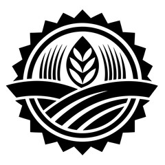 Agriculture logo icon template design silhouette vector art illustration