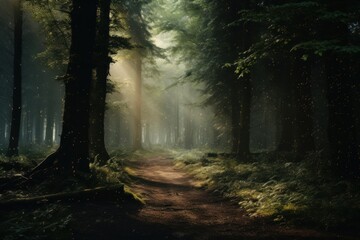 Fototapeta premium A magical forest nature landscape woodland.