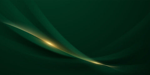 green abstract background with luxury golden elements vector illustration