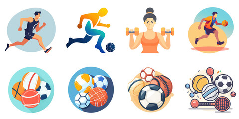 Fototapeta premium Sport icon png collection in 3d transparent for product presentation.