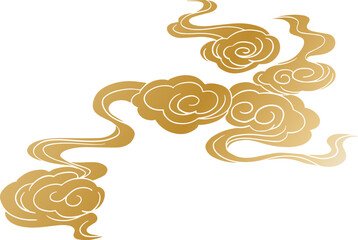 Chinese traditional retro golden cloud