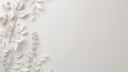 Vibrant 3D Doodle Botanical Elements on Fresh Solid Background for Presentations and Clean Designs