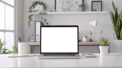 Modern home office with stylish decor, productivity and design, interior