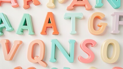 Colorful Alphabet Letters on a White Background