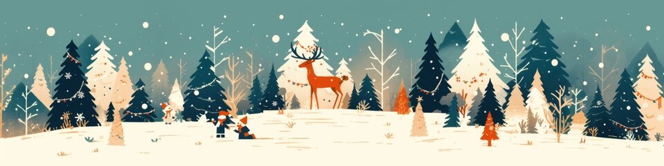 Obraz premium Abstract Celebration Background Wallpaper, Minimalist Flat Illustration for Christmas, Winter Holidays, and Festive Party Concepts. AI-Generated High-Quality Visual for Commercial Advertising, Marketi
