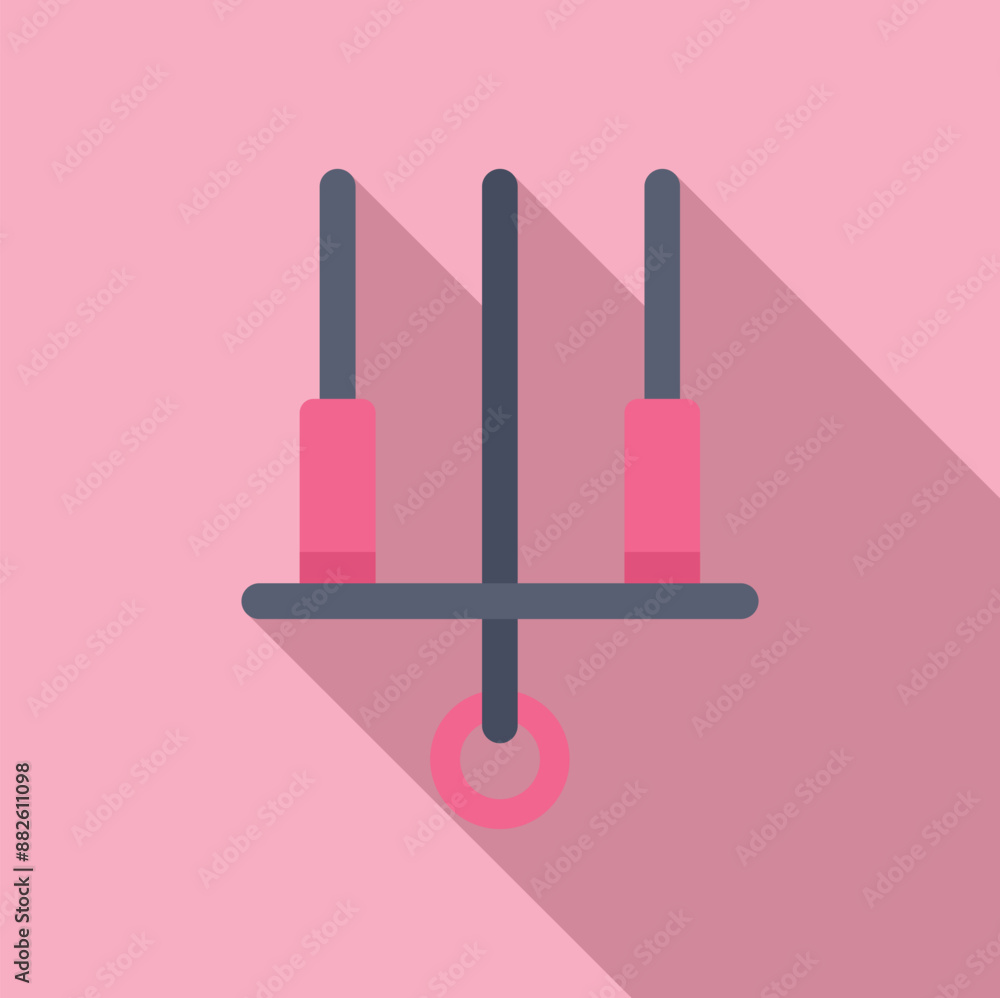 Poster concept of balance and coordination with a balancing game featuring pink weights
