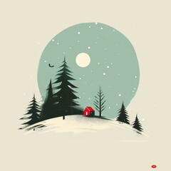 Fototapeta premium Abstract Celebration Background Wallpaper, Minimalist Flat Illustration for Christmas, Winter Holidays, and Festive Party Concepts. AI-Generated High-Quality Visual for Commercial Advertising, Marketi
