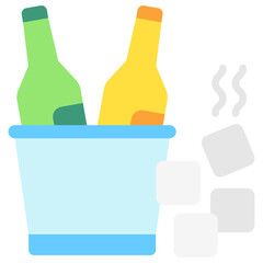 Ice Bucket multi color icon, related to oktoberfest, German traditional theme. use for UI or UX kit, app and web development.