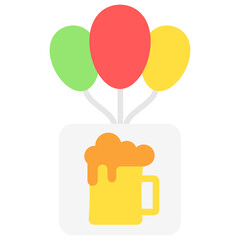 Party Balloons multi color icon, related to oktoberfest, German traditional theme. use for UI or UX kit, app and web development.