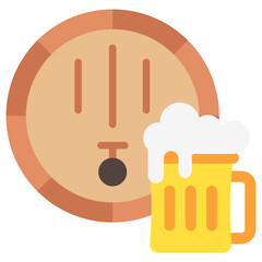 Wine Barrel multi color icon, related to oktoberfest, German traditional theme. use for UI or UX kit, app and web development.