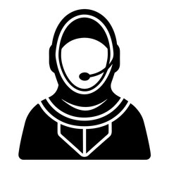 Moslem customer care service and support logo icon - Vector Art Illustration