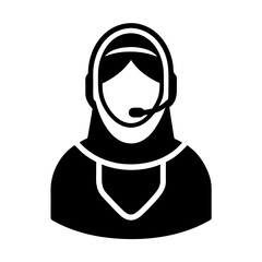 Moslem customer care service and support logo icon - Vector Art Illustration