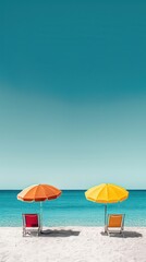 Beach furniture outdoors horizon.