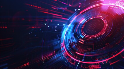 Abstract Technology Background with Glowing Circles