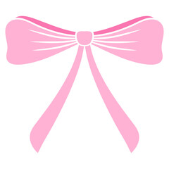 pink ribbon bow vector illustration