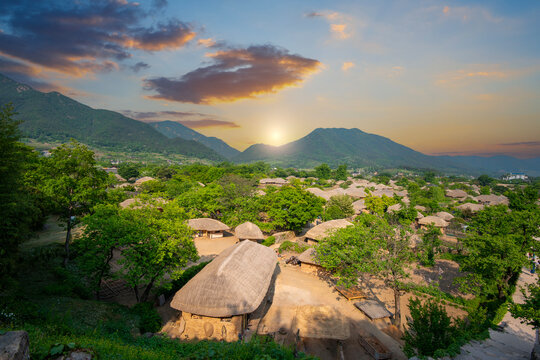 Traditional Korean villages in summer at Nagan Eupseong village 