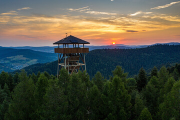 Malnik wieża, wschód słońca, Poland, EU © Maciej G. Szling
