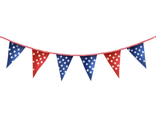 Fototapeta premium A banner with a red, white, and blue American flag with stars